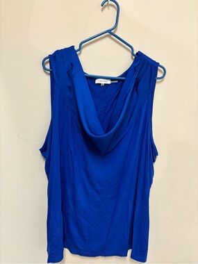 Calvin Klein Cowl Neck Sleeveless Top in Royal Blue